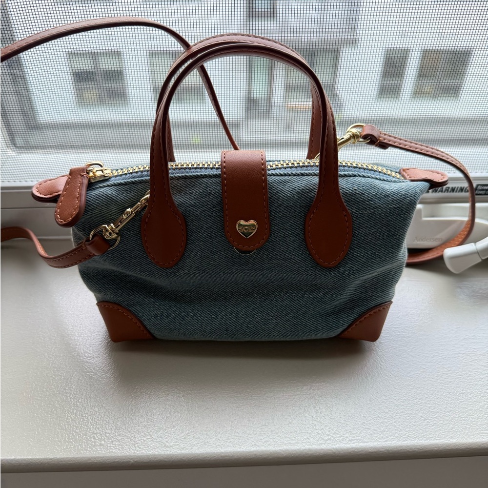 Stoney Clover Lane Denim and Brown Mini Bag
